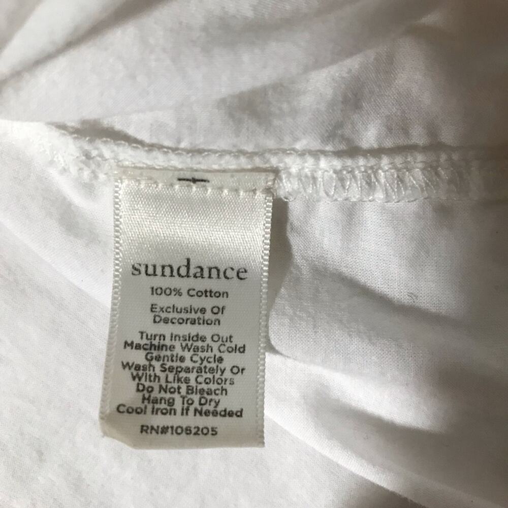 Sundance Peasant Boho White Button Up Cotton Blou… - image 4